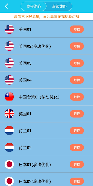 旧版旋风海外加速器永久免费版android下载效果预览图